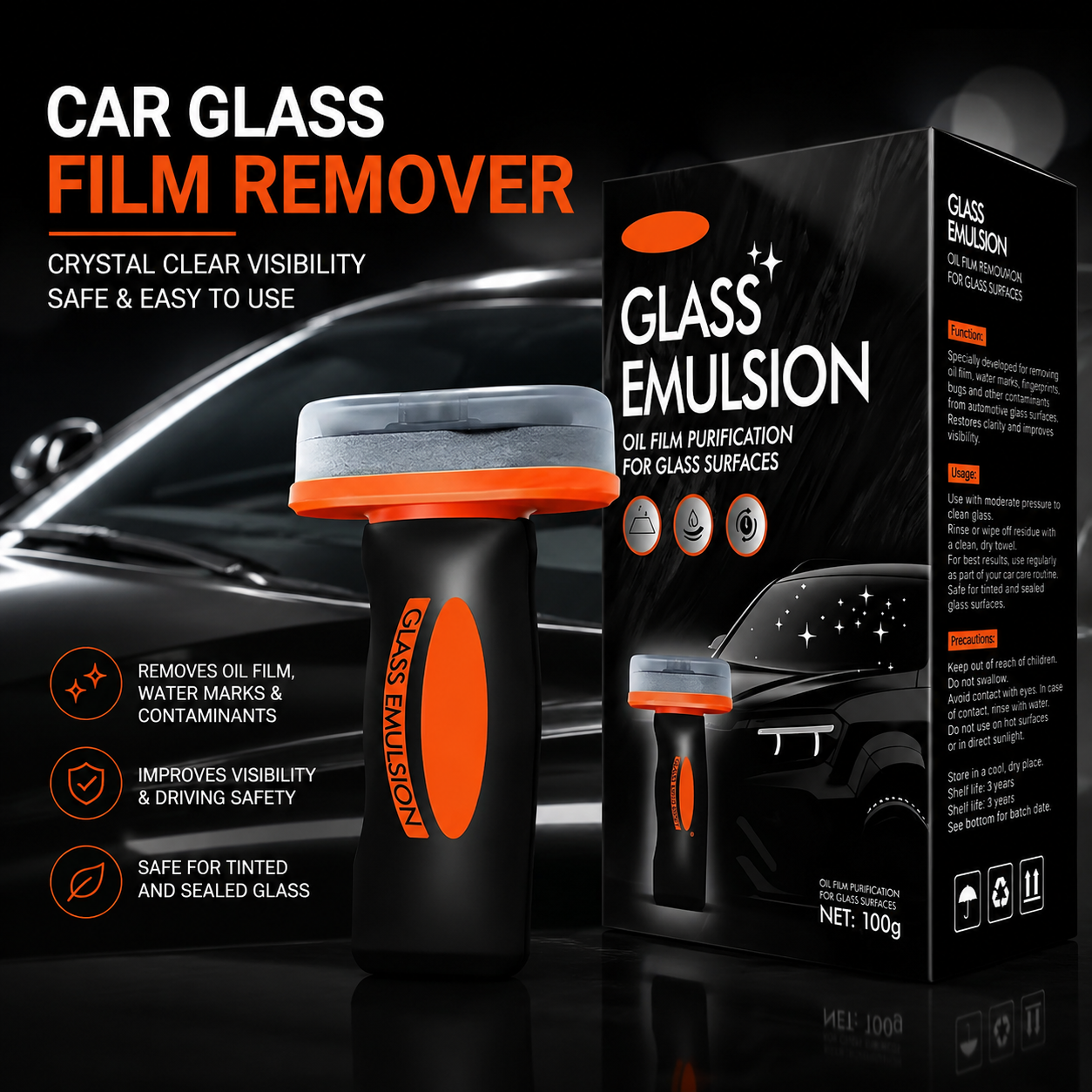Klarivex™ Car Glass Oil Film Remover - Crystal-Clear Visibility in 60 Seconds