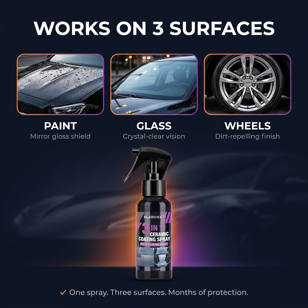Klarivex Hydro Shield works on paint, glass and wheels